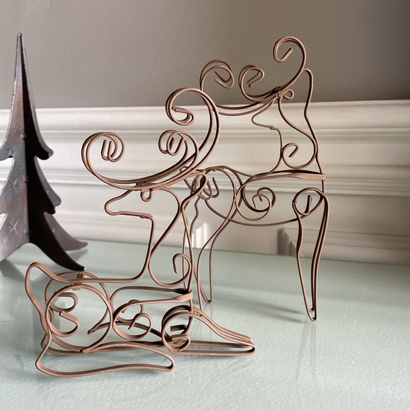 Pier 1 Holiday Reindeer & Iron Trees Tablescaping Mantel Decor - Picture 4 of 11